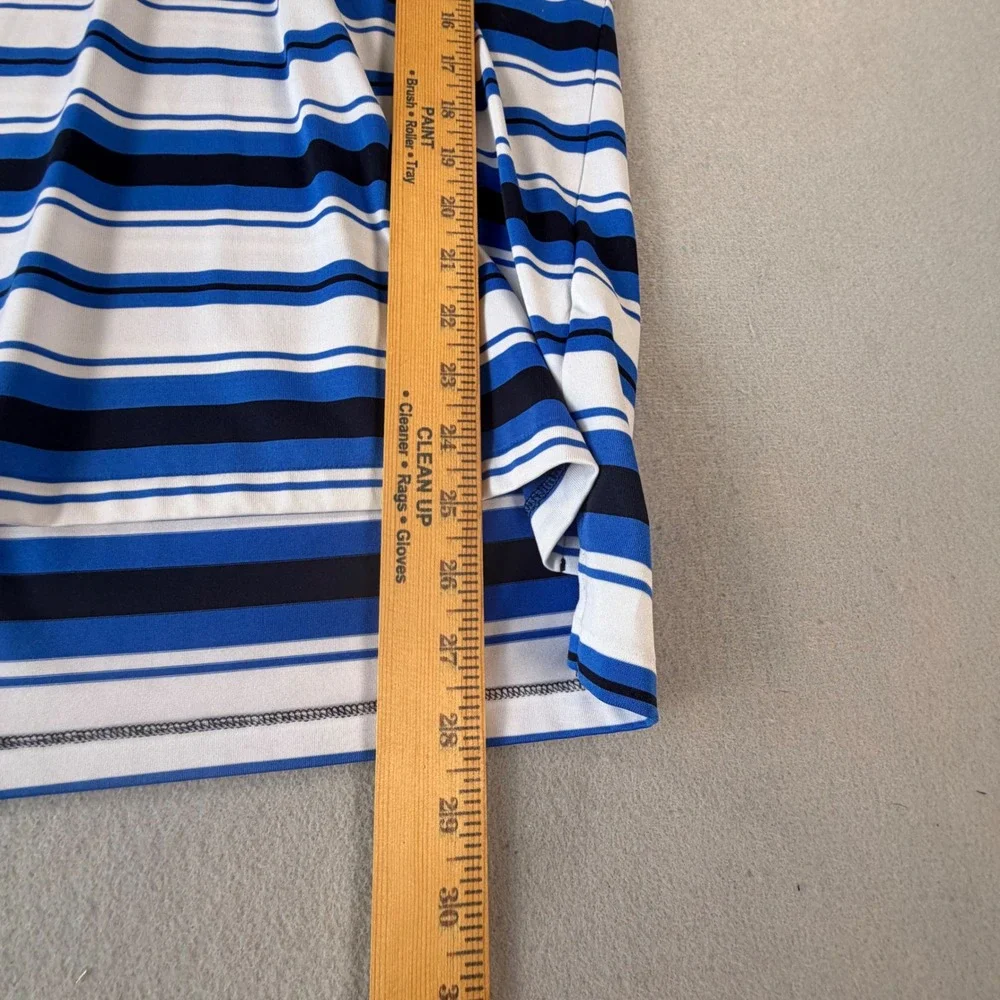 Polo Ralph Lauren Performance Polo Shirt Mens XL Blue White Striped Preppy